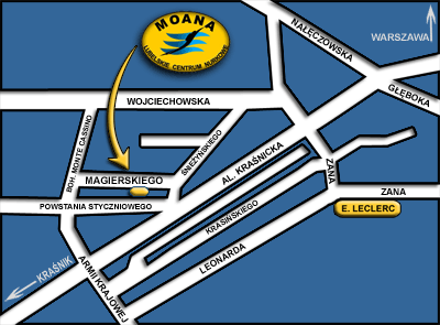 LCN Moana - mapa dojazdu