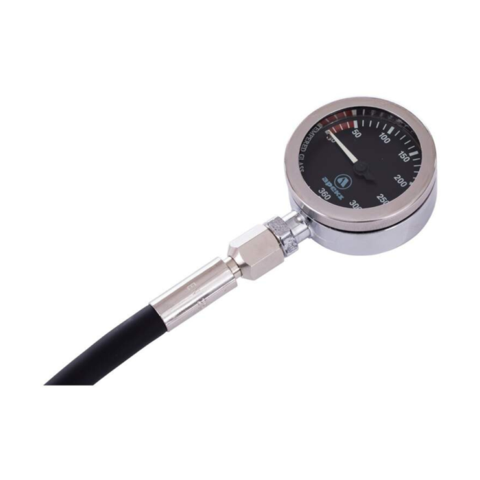 Manometr Apeks Tech Black z wężem 16cm guma