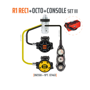 Automaty oddechowe Tecline R1 REC1 z oktopusem i konsolą 3 el.