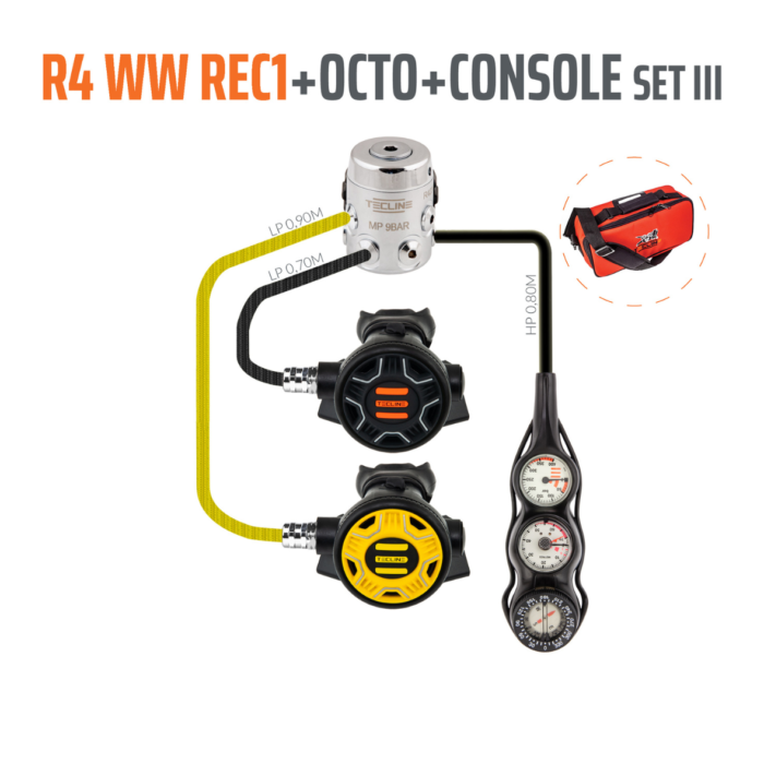 Automaty oddechowe Tecline R4 WW REC1 z oktopusem i konsolą 3 el.