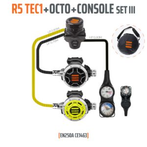 Automaty oddechowe Tecline R5 TEC1 z oktopusem i konsolą 3 el.