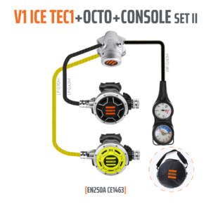 Automaty oddechowe Tecline V1 ICE TEC1 z oktopusem i konsolą 2 el.