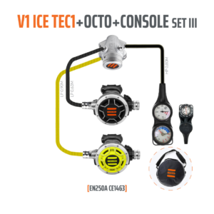 Automaty oddechowe Tecline V1 ICE TEC1 z oktopusem i konsolą 3 el.