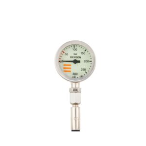 TECLINE manometr O2 52mm chrom wąż 15cm