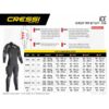 Skafander półsuchy Cressi Ice Semi Drysuit Man 7mm tabela rozmiarów