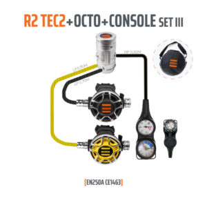 Automaty oddechowe Tecline R2 TEC2 z oktopusem i konsolą 3 el.
