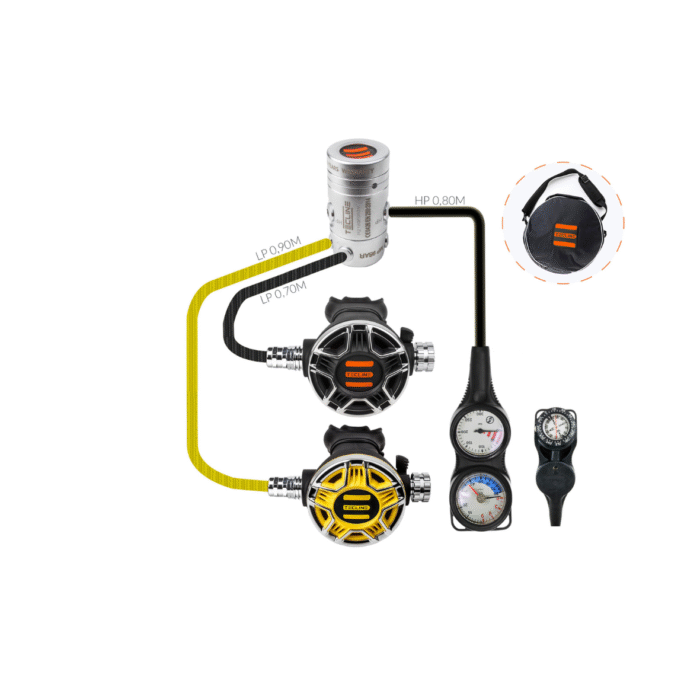 Automaty oddechowe Tecline R2 TEC2 z oktopusem i konsolą 3 el. Automaty oddechowe Tecline R2 TEC2 z oktopusem i konsolą 3 el.