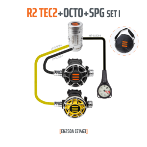 Automaty oddechowe Tecline R2 TEC2 z oktopusem i manometrem