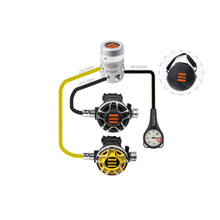 Automaty oddechowe Tecline R4 TEC2 z oktopusem i manometrem Automaty oddechowe Tecline R4 TEC2 z oktopusem i manometrem