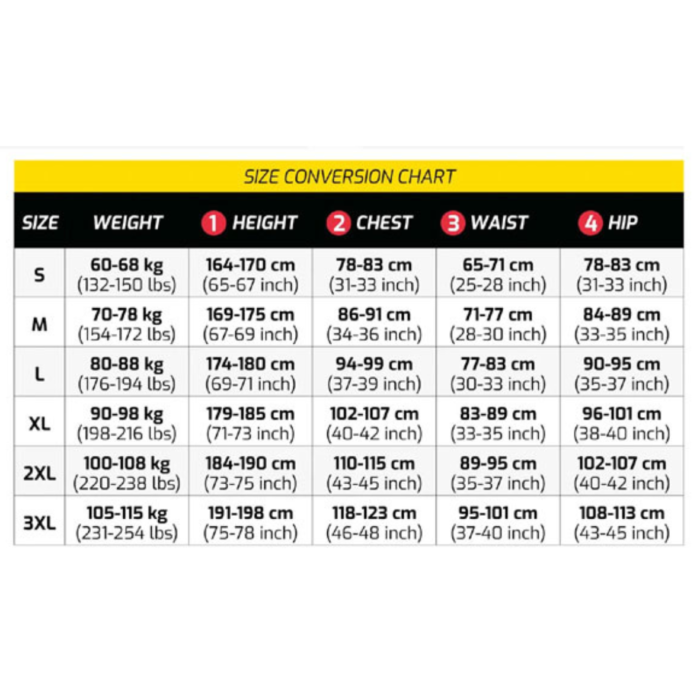 Ocieplacz nurkowy Cressi unisex tabela rozmiarów Ocieplacz nurkowy Cressi unisex tabela rozmiarów